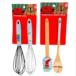 NIP Set Of (2) Star Wars Mandalorian Silicone Whisks and Spatula Sets